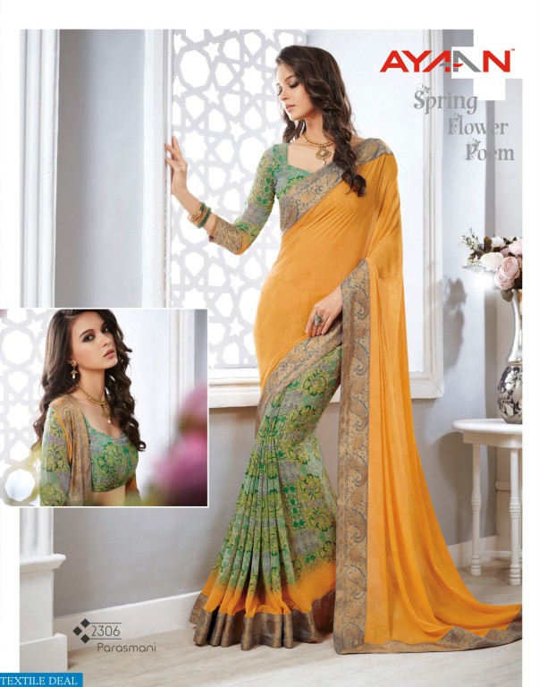Ayaan Sprint Flower poem Wholesale Ethnic saree